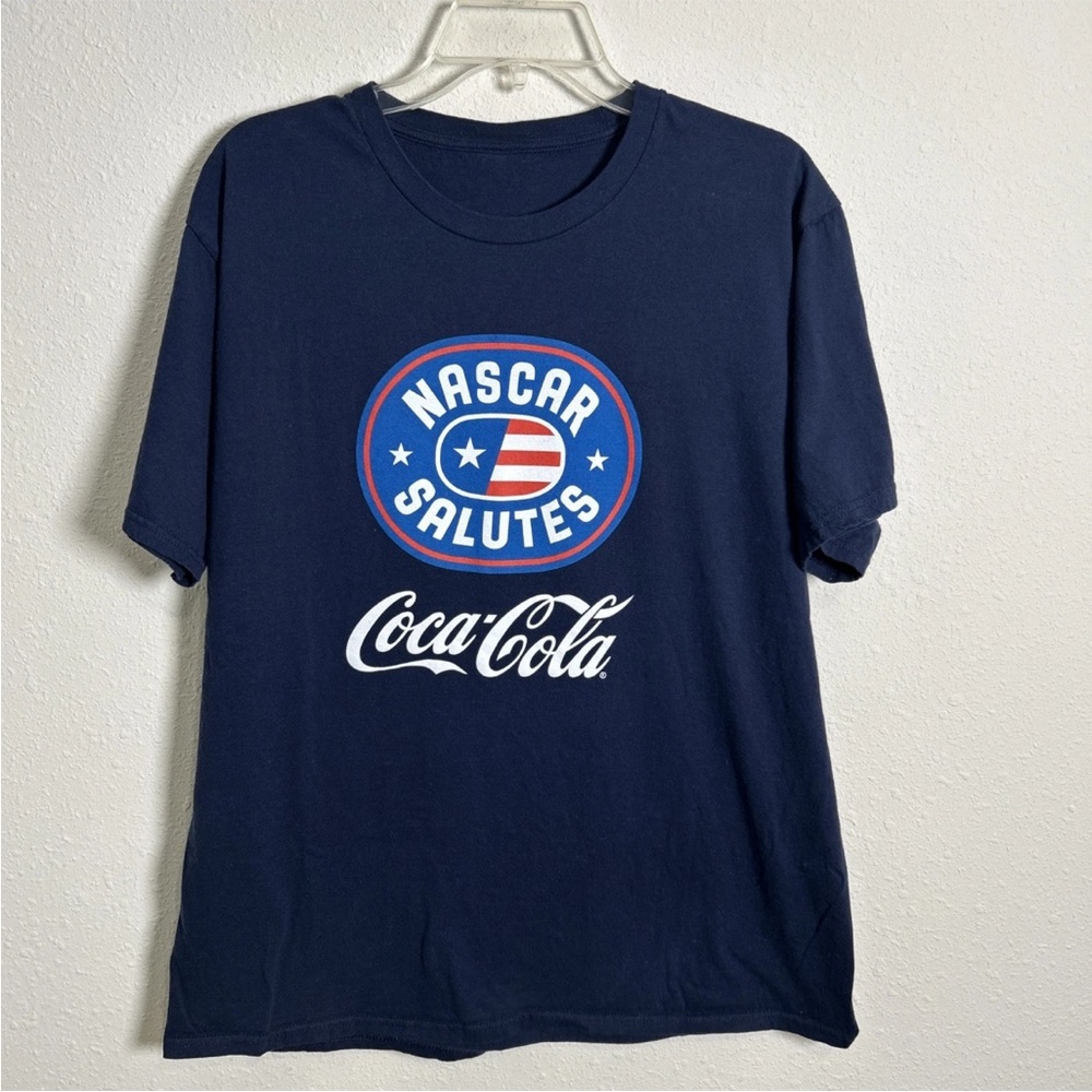 Nascar Salutes Coca-Cola Patriotic Navy Blue T-Shirt Men’s Med Limited Edition
